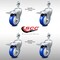 Service Caster 4 Inch SS Blue Polyurethane 12mm Threaded Stem Caster Set Total Lock Brake SCC-SSTSTTL20S414-PPUB-BLUE-M1215-4 - alternate 2